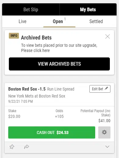 Photo: can you cash out on sports bet