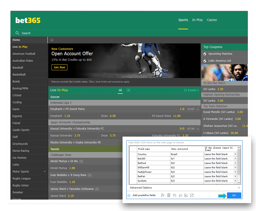 Photo: how to scrape sports betting odds