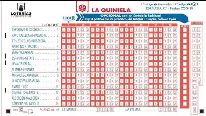 Photo: can you have quinelas with sports bet