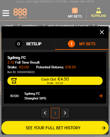 Photo: how to cash out bet on 888 sport