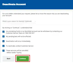 Photo: how to delete a sports bet account