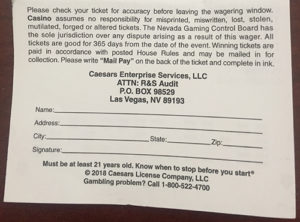 Photo: how to mail in vegas sports bet